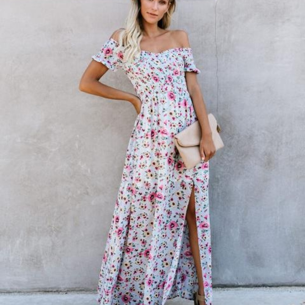 Kahlo Floral Smocked Maxi Dress